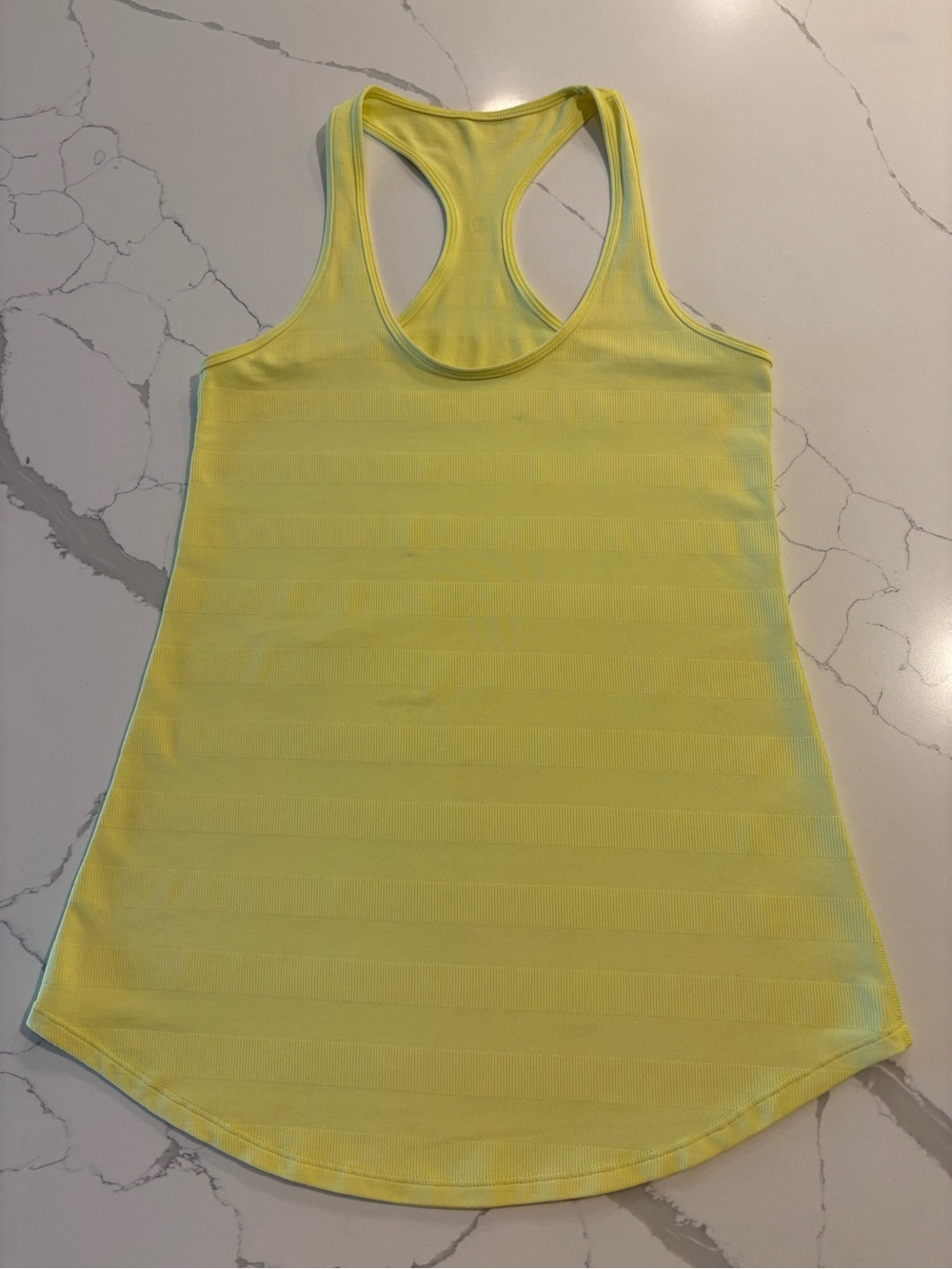 Lululemon Cool Racerback Striped Ribbed Tank Top ~ 4 ~ Clarity Yellow